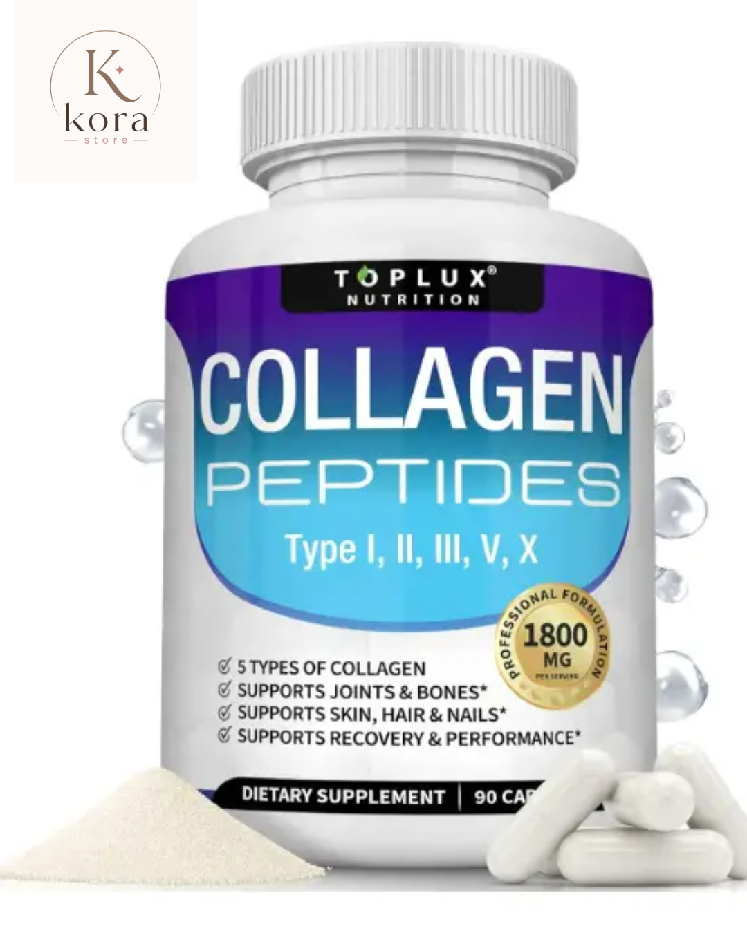 Colágeno Hidrolizado Premium de 1800 mg.