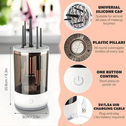 Limpiador y secador eléctrico de brochas de maquillaje USB